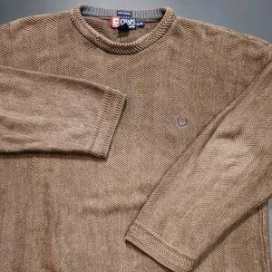 VTG Chaps Ralph Lauren‎ Hand Framed Herringbone Cotton Knit Sweater Mens XL